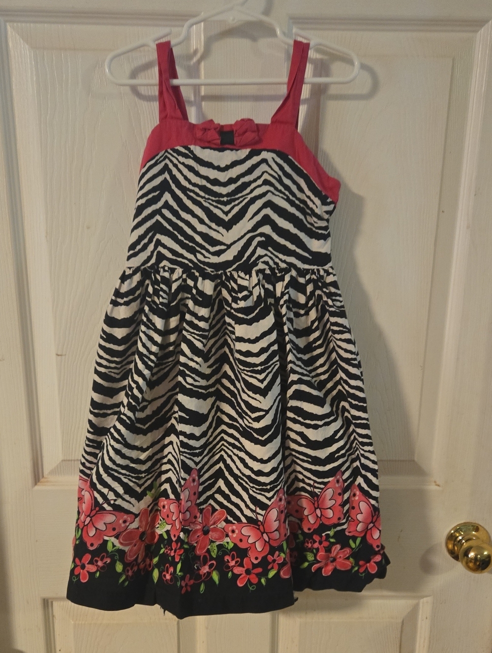 Rare Editions Zebra-Print Dress With Butterflies